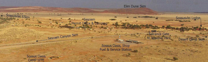 Sossus Oasis Camp Site Namibia: location