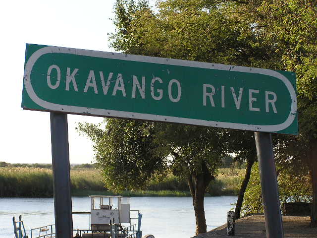 Okavango River road sign