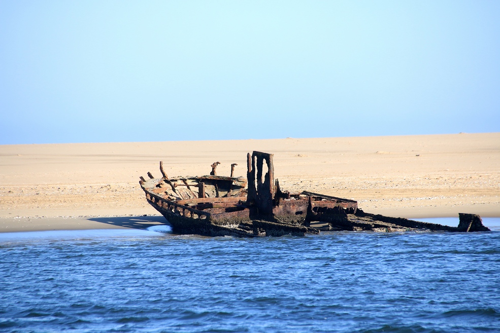 Unknown shipwreck, near Pelican Point Lodge, Walvis Bay, Namibia